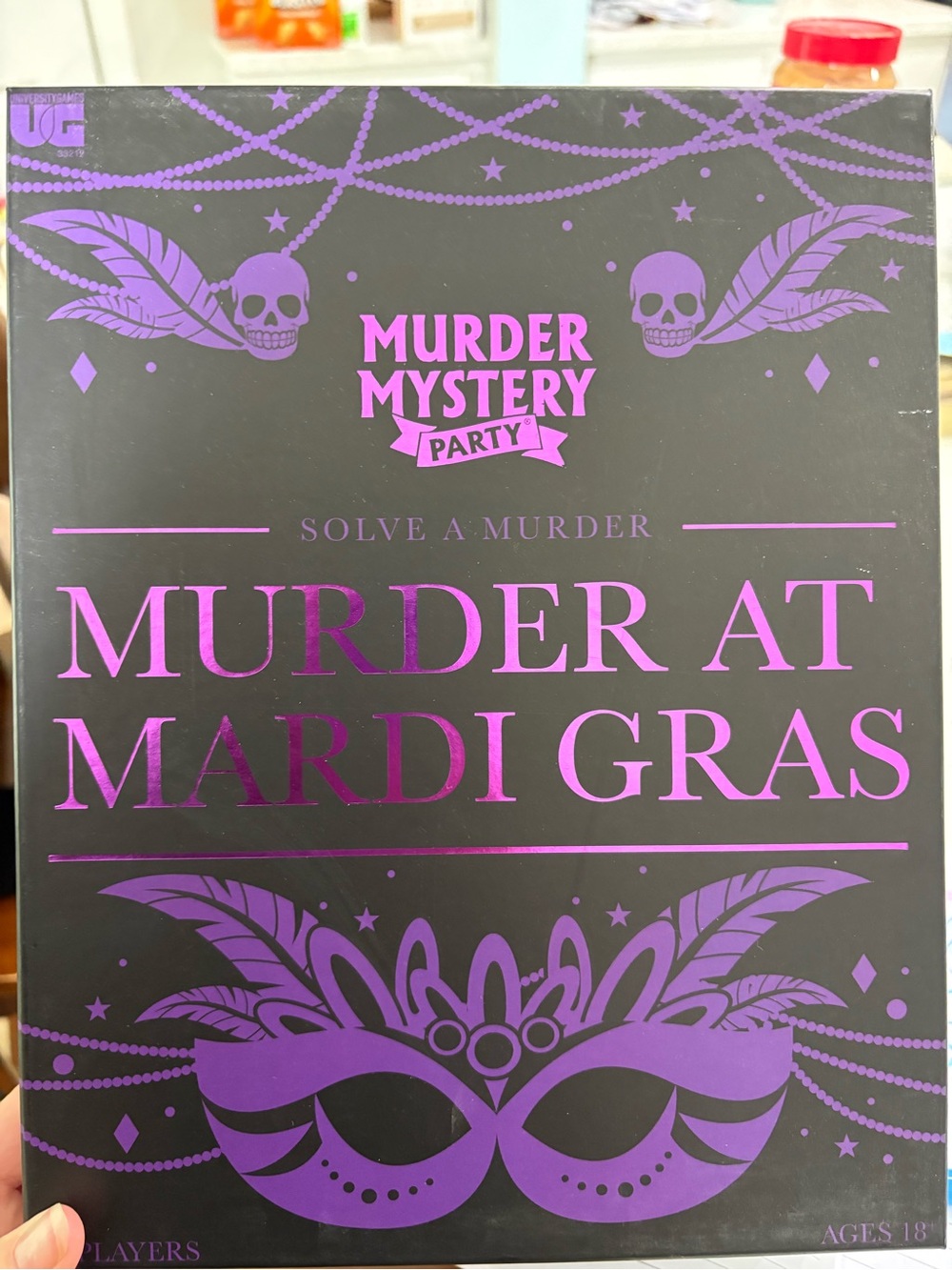 Murder Mystery Party Game Night Kit- Night Murder at Mardi Gras - Black & Purple